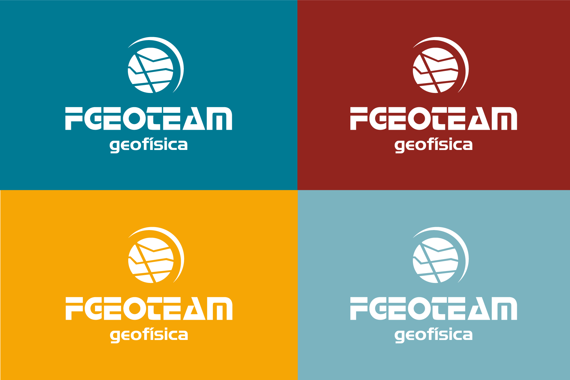 fundos coloridos com o logo da fgeoteam