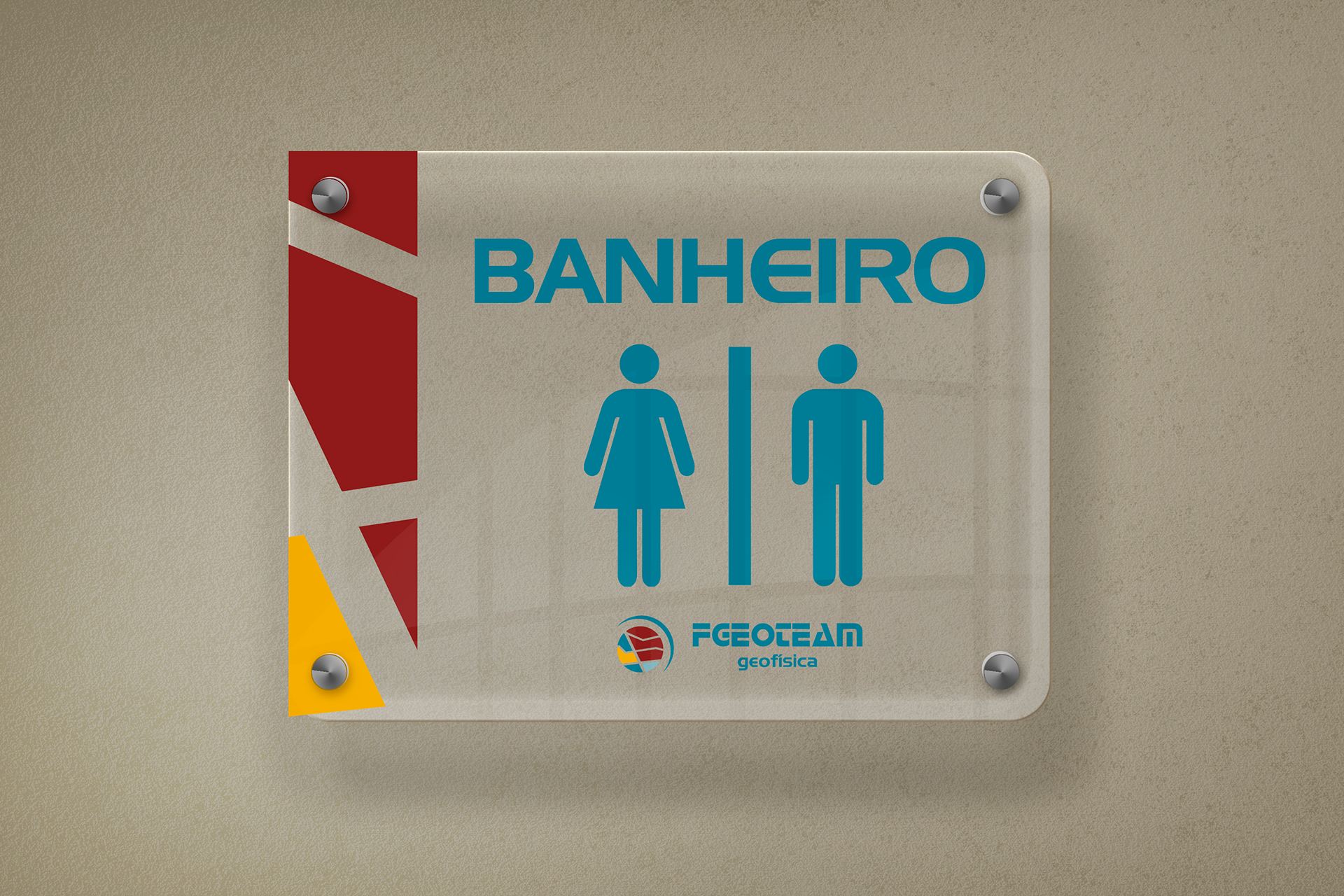 Placa banheiro Fgeoteam